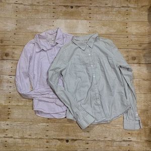 Bundle of long sleeve striped button down shirts